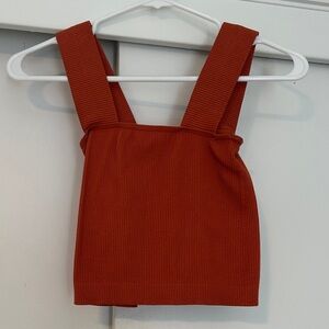 Rust Ribbed Crop Top